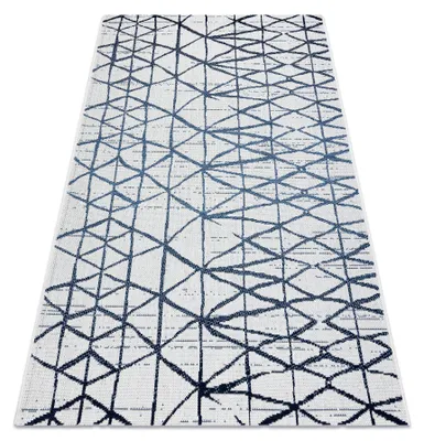 Image de Tapis COLOR 47278306 SISAL lignes, triangles beige / bleu beige 120x170 cm