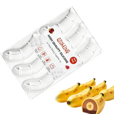 Immagine prodotto di Stampo in silicone a forma di banana, 6 cavità, 30 cm