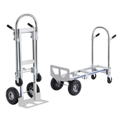 Produktbild von 2-in-1 Klappbare Sackkarre 249/363kg Traglast Transportkarre aus Aluminiumlegierung & Kohlenstoffstahl - Sackkarre ↔ Plattformwagen Trolley für Lade- & Transportaufgaben in und außerhalb von Gebäuden