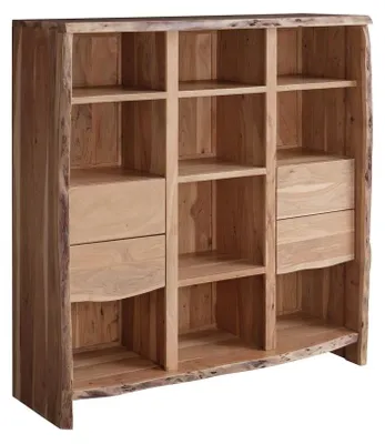 Produktbild von MASSIVMOEBEL24.DE Bücherregal Akazie 142x45x147 natur lackiert PURE ACACIA #112