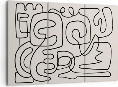 Produktbild von Bild auf Leinwand - Leinwandbild - 3 Teile - Linien Figuren Formen - 105x70cm - Wand Bild - Wanddeko - Wandbilder - Leinwanddruck - Bilder - Wanddekoration - Leinwand bilder - Wandbild - CE105x70-5121