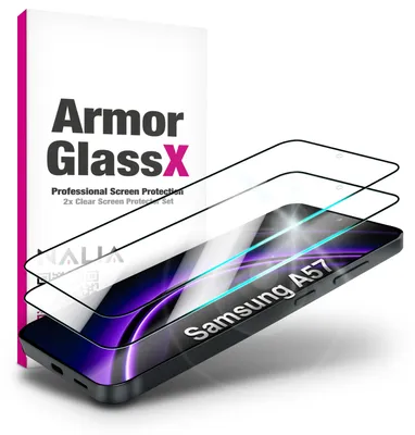 Zdjęcie produktu dla NALIA 2x Szkło ochronne do Samsunga Galaxy A57 – ochrona całego ekranu, twardość 9H, kompatybilne z etui – przezroczyste szkło ochronne o twardości 9H – marka z Berlina