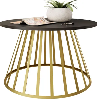 Produktbild von MIRJAN24 Couchtisch Mokod, Wohnzimmertisch, Modern, Sofatisch, Kaffeetisch, Beine aus Stahl (Farbe: Gold / Schwarz)