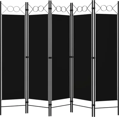 Image de vidaXL Séparation de pièce 5 pièces noir 200 x 180 cm