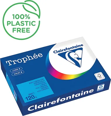 Immagine prodotto di Clairefontaine 1291PC Clairefontaine Kopierpapier Trophée karibischblau DIN A4 120 g/qm 250 Blatt