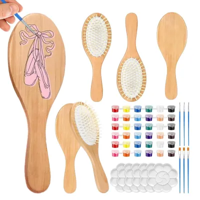 Immagine prodotto di Set per dipingere spazzole per capelli in legno, fai da te