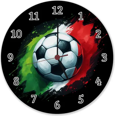 Produktbild von Fußball Italien Flagge Wanduhr aus Alu
