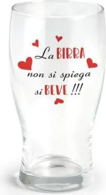Immagine prodotto di Bicchiere per birra 40 cl con scritta la birra non si spiega si beve
