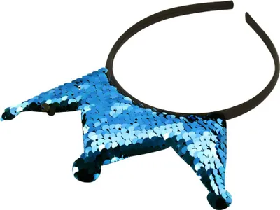 Produktbild von Oblique Unique Haarreifen mit Krone Glitzer Pailletten Fasching Karneval Party türkis
