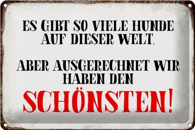 Produktbild von Blechschild Spruch 30x20cm wir haben den schönsten Hund
