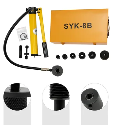 Produktbild von Hydraulischer Lochstanzsatz - Lochstanze für Bleche und Rohre - Stahl - Hydraulikzylinder - Elektrowerkzeug - Schwarz