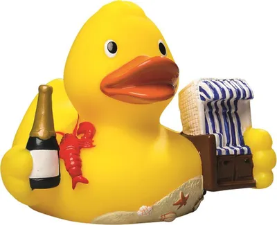 Produktbild von Sylt CityDuck® - Quietscheente Badeente Strandkorb - Champagner