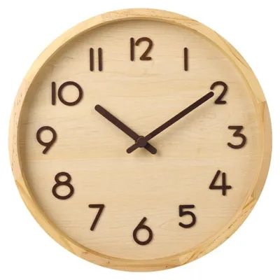 Image de SensaHome Horloge murale Porto - Horloge ronde moderne avec chiffres - Design nordique en bois - Horloge moderne - Ø30 cm - Beige