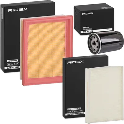 Produktbild von RIDEX Filterset Inspektionspaket Filtersatz für FORD Fiesta Mk5 Schrägheck (JH1, JD1, JH3, JD3) Fiesta Mk5 Kastenwagen für AUDI A6 Limousine