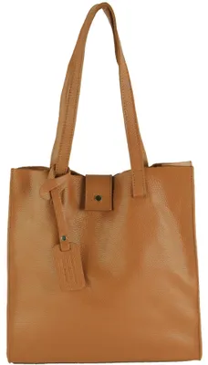 Imagen del producto de modamoda de - T247 - Bolso de cuero italiano tipo shopper con bolsillo interior extraíble, color: