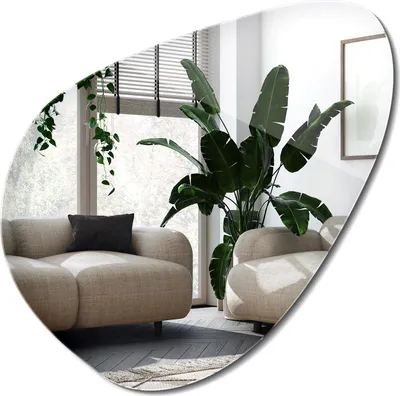 Obrázek produktu pro Zrcadlo nepravidelného tvaru - nástěnné zrcadlo v boho stylu, moderní dekorace - 77x77 cm
