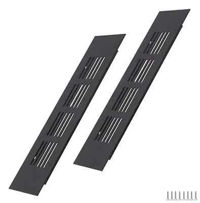 Obrázek produktu pro Větrací mřížka ventilační mřížka dveřní mřížka - 200 x 50 mm - Černá - Hliník