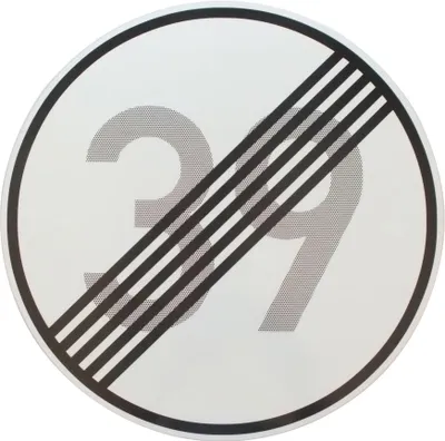 Produktbild von ORIGINAL VERKEHRSZEICHEN Nr. 282 mit Zahlenkombination ENDE 39 km/h  Geburtstagsgeschenk Geburtstagsschild Straßenschild Verkehrsschilder Schild Schilder Straßenzeichen Straßenschilder