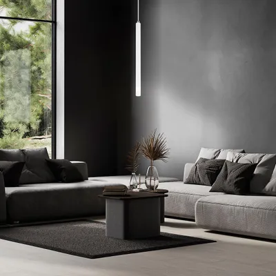 Zdjęcie produktu dla Lampa wisząca, biały metal, satynowany, wys. 120 cm