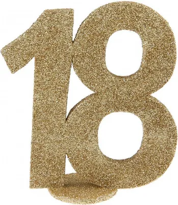 Produktbild von XXL Tischdeko Zahl 18 Geburtstag Gold Glitzer 1 Stück