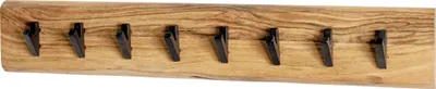 Produktbild von HAKU Wandgarderobe akazie, schwarz - Massivholz, Metall, B/H/T: 90x15x9 cm
