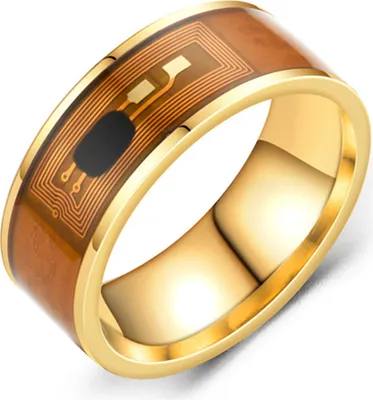 Produktbild von NFC-Edelstahl-Telefonchip, tropfendes Öl, Dual-Drachenmuster, Smart-Ring-Geschenk-Goldener Ring US 10