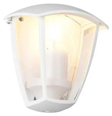 Zdjęcie produktu dla Zewnętrzna lampa ścienna, aluminium, biała, E27, latarnia, IP44, H20cm
