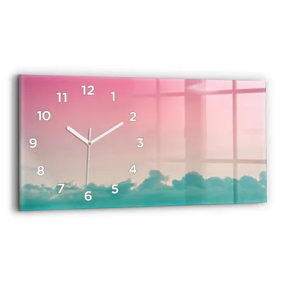 Produktbild von Wallfluent Wanduhr – Stilles Quarzuhrwerk - Uhr Dekoration Wohnzimmer Schlafzimmer Küche - Zifferblatt - weiße Zeiger - 60x30 cm - Gradientenhimmel
