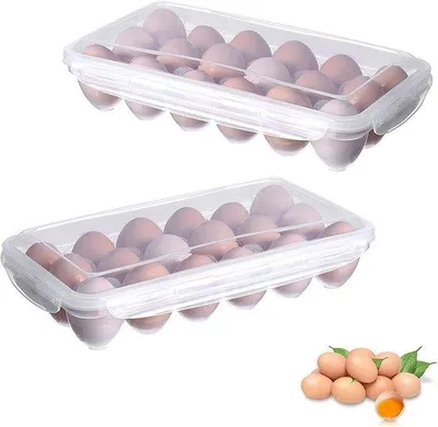 Produktbild von Famanu Eierhalter für den Kühlschrank - mit Deckel, transparent, aus Kunststoff, für 18 Eier