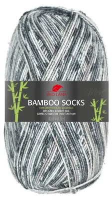 Produktbild von Pro Lana Bamboo Socks,vegane Sockenwolle,4-fädig,63% Polyacryl 30% Viskose 7% Polyester Elite 965 - schwarz/grau color