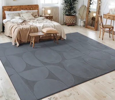 Produktbild von Teppich Wohnzimmer Schlafzimmer Kurzflor Skandinavisches Boho Muster Geometrisch Grösse 200x280 cm