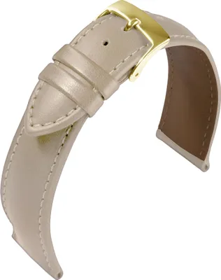Produktbild von Barington Kalb Resisto Uhrenarmband beige Leder wasserabweisend, Stegbreite:16mm, Schließe:Gelbgolden