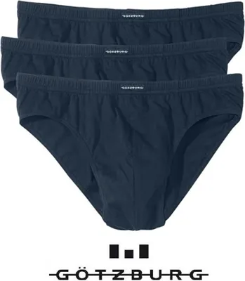 Produktbild von Götzburg Herren Slip blau 3er Pack Größe 5/M