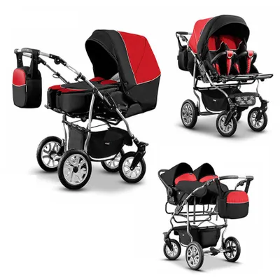 Produktbild von Zwillingskinderwagen 4 in 1 City Twin inkl. Autositze - 15 Teile -  in 19 Farben