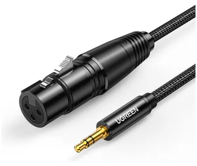Produktbild von Ugreen 20763, XLR, Weiblich, 3.5mm, Männlich, 1 m, Schwarz