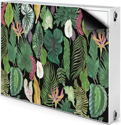 Produktbild von Magnet Heizkörper Heizkörper-Abdeckung Heizkörperabdeckung 110x60 cm  - Tropisch, Blätter