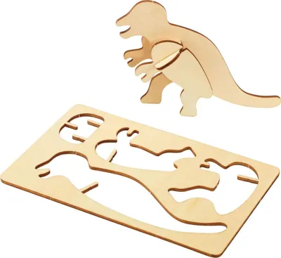 Produktbild von Colorations Holz 3D Dinosaurier Bausatz - Set mit 4 Bastelpuzzles