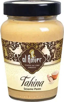 Produktbild von Al Amier Tahina Sesame Paste 300 G Glas Vegan Glutenfrei Instensiv mit leichten Röstaroma