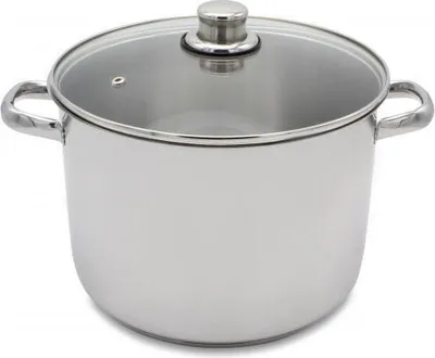 Productafbeelding van Karl Krüger A26 kookpan, grote pan, 10 liter, met glazen deksel, geschikt voor inductiekookplaten