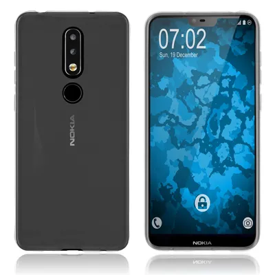 Produktbild von PhoneNatic Case kompatibel mit  Nokia 6.1 Plus (X6) - Crystal Clear Silikon Hülle transparent Cover