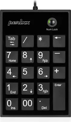 Immagine prodotto di Perixx PERIPAD-202 H B USB Numeric keypad Multimedia buttons Black