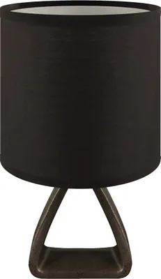 Produktbild von Nachttischlampe Keramik Stoff 27 cm hoch Schwarz E14 rund Modern Keramiklampe