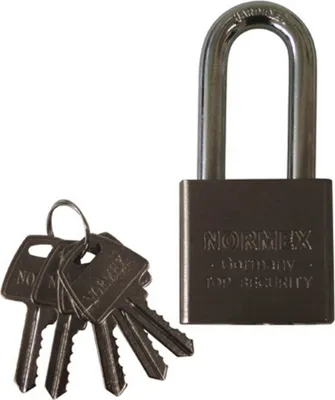 Produktbild von Vorhängeschloss Stahl Normex 50mm Sicherheitsschloss Bügelschloss 5 Schlüssel