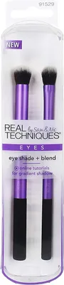 Produktbild von Real Techniques Eye Shade + Blend, Basislidschattenpinsel, Abgerundet, Synthetisch, Schwarz, Violett, Frauen, 2 Stück(e)