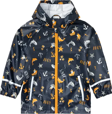Produktbild von Lupilu Jungen Matsch- und Buddeljacke Wind- und wasserdicht Reflektierend Navy-Orange 98-104