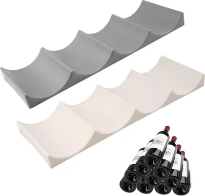 Produktbild von Unyqoos® Stapelbare rutschfeste Flaschenhalter für Kühlschrank und Küchenaufbewahrung, Set von 2