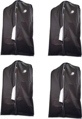 Produktbild von 4x Kleiderschutzhülle / mit Sichtfenster und Reißverschluss / Farbe: schwarz