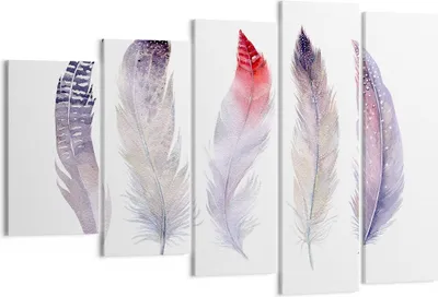 Produktbild von Bild auf Leinwand - Leinwandbild - Feder Tier Vogel Komposition - 150x100cm - Wand Bild - Wanddeko - Leinwanddruck - Bilder - Kunstdruck - Wanddekoration - Leinwand bilder - Wandkunst - EG150x100-2951
