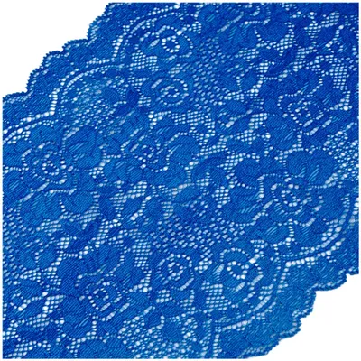 Elastische Spitze Blumenmotiv ab 0,5m x 18cm Spitzenborte Dessousspitze Tischband koenigsblau
