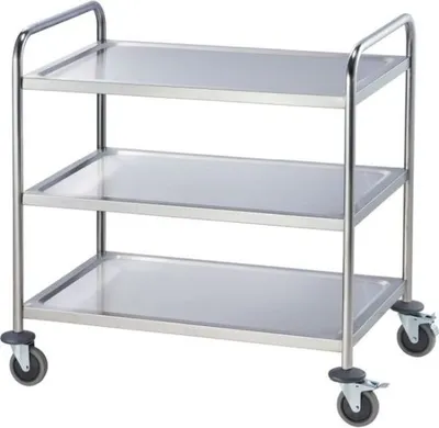 Produktbild von Servierwagen Aus Edelstahl, Mit Drei Borden, 860 X 540 X 920 Mm (Bxtxh)